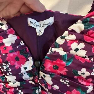 For Love And Lemons Purple Floral Crop Top